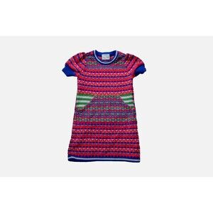 Hanna Andersson Sweater Dress Size 100 4T Cotton Knit Pink Blue Green Stripes
